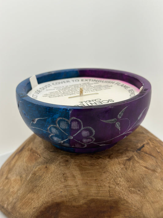 Fraser Fir Wide Purple and Blue Stone Bowl