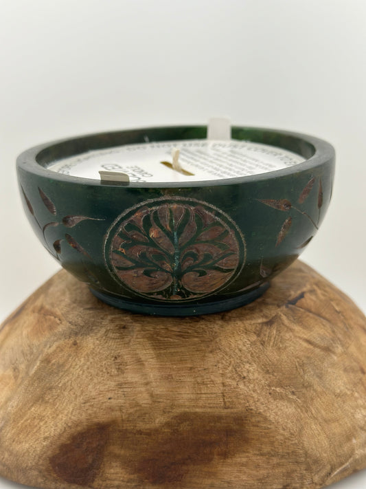 Mountain Pine Wide Dark Green Stone Bowl