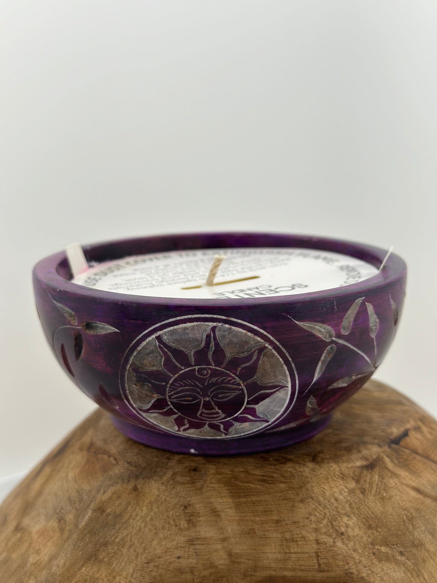 Queen of The Night Wide Purple Stone Bowl